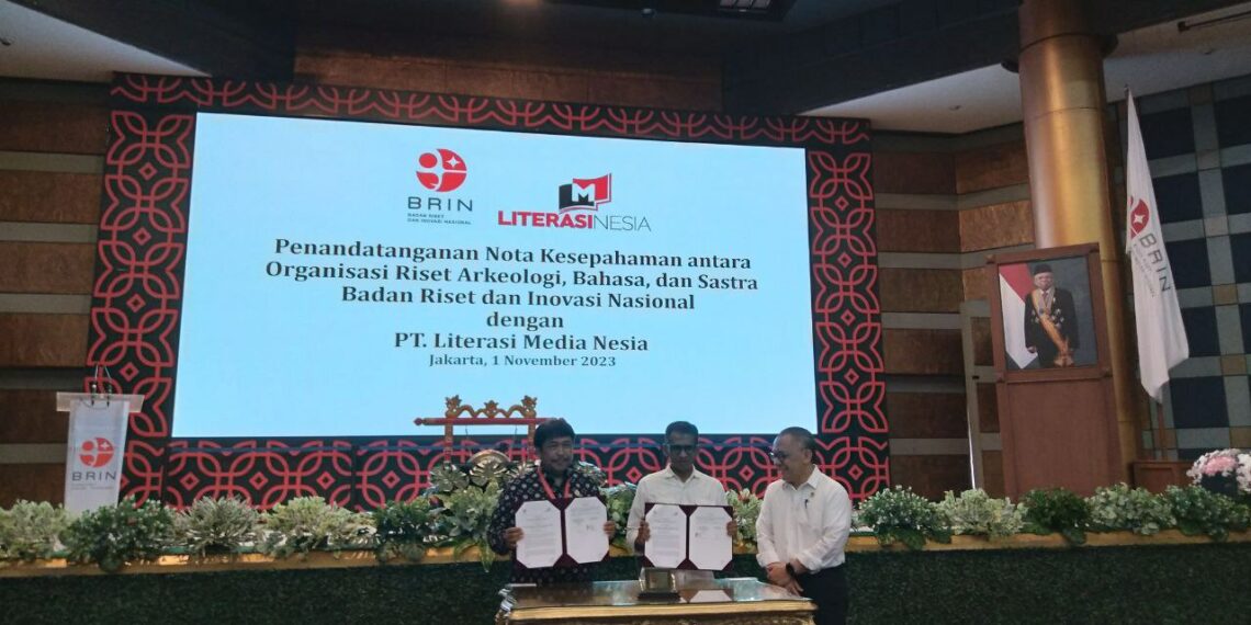 PT Media Literasi Nesia dan Organisasi Riset Arkeologi Bahasa dan Sastra BRIN Jalin Kerja Sama Penelitian